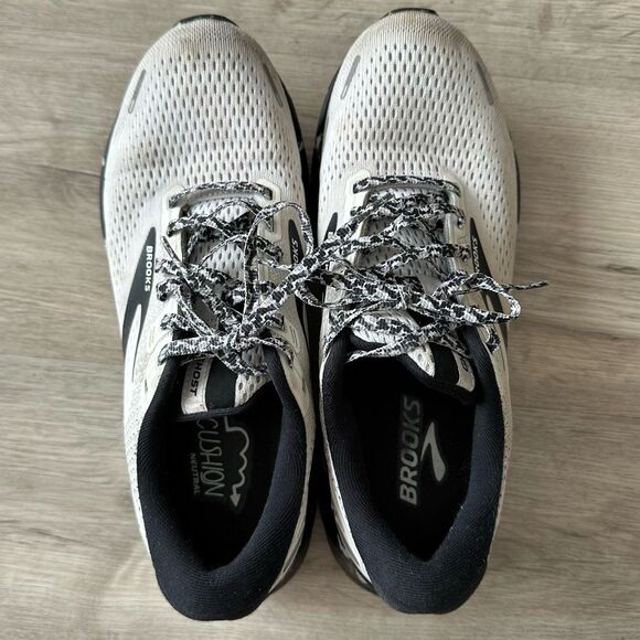 Brooks Ghost 14 Running Sneakers Black & White Camo Women’s Size 10 - Picture 4 of 12